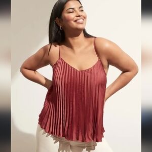 Tobi Babydoll Pleated Cami Top  Size M Red Sleveless Y2k Fairycore 90s